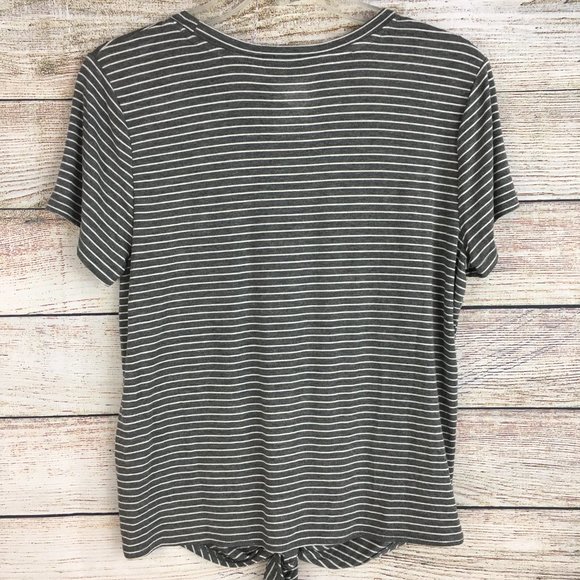 SO Tie Front Striped T-Shirt Top - Picture 5 of 9